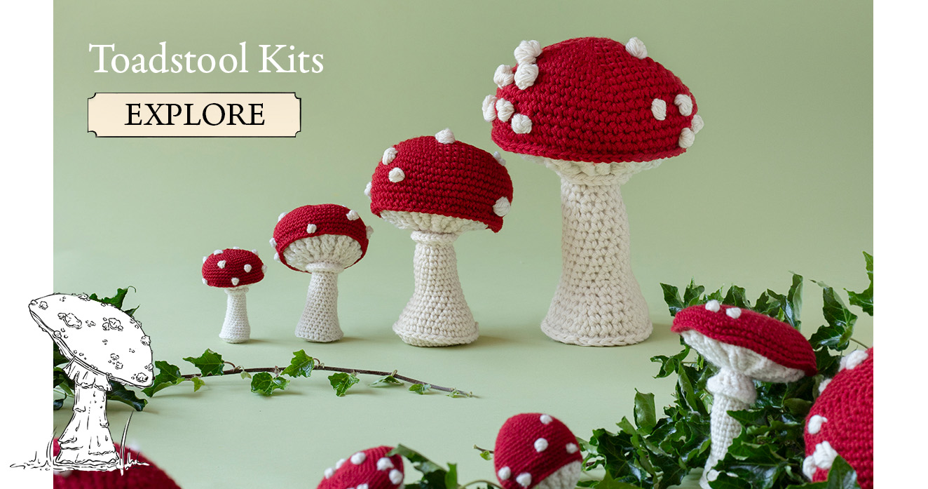 Toadstool Kits crochet patterns toft